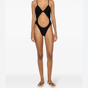 Zara Black Cutout One-Piece Swimsuit